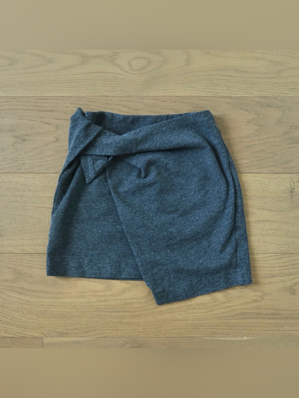 Babaton Heathered Charcoal Wrap Mini Skirt